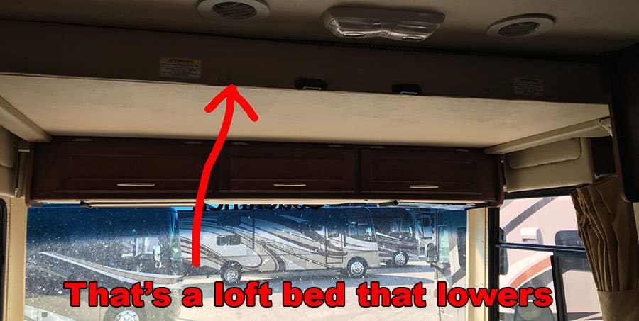 When the loft bed lowers all the way, it hits the tops of the driving seats and they need to be moved out of the way.