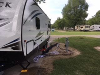 The trailer all hooked up