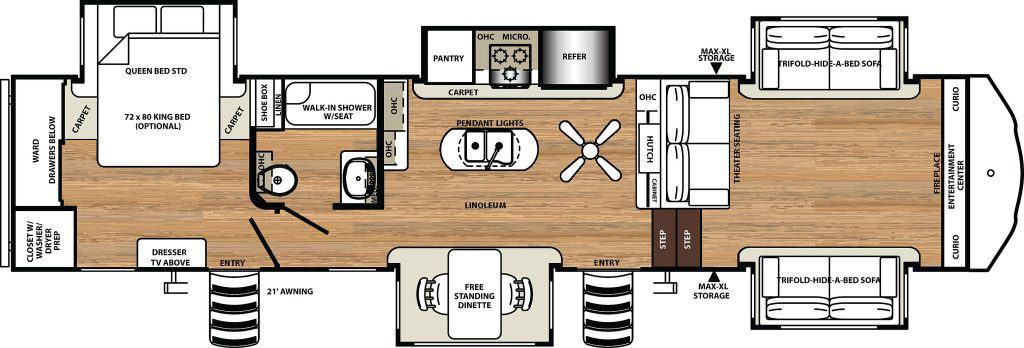 Fifth Wheel Floor Plans With 2 Bedrooms, Fifth Wheel With King Bed