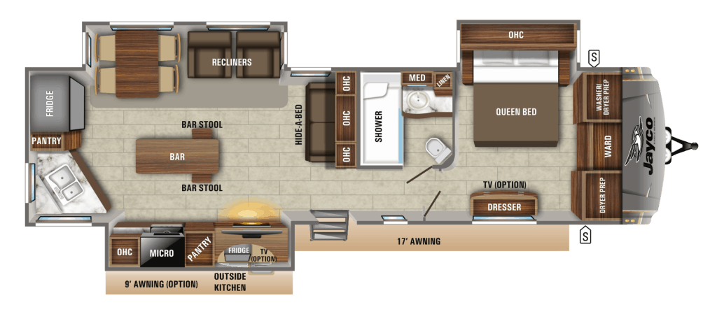 9 Great Travel Trailer Floor Plans With, Camping Trailer With Kitchen Island