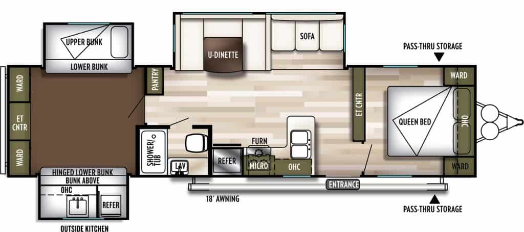 9 Great Travel Trailers With 2 Bedrooms, Bunk Bed Travel Trailer Floor Plans