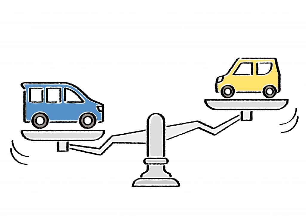 clipart of two vehicles on a scale