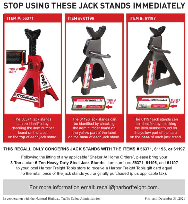 Product Recall: Stop Using These Jack Stands Immediately - Camper Report