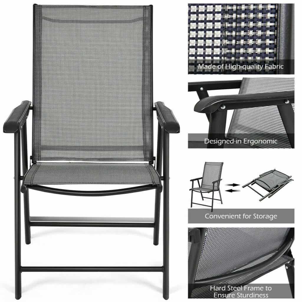 Various views of the Gymax camping chair.