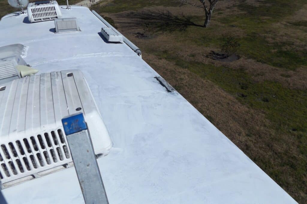 Top view of an RV Rubber Roof.