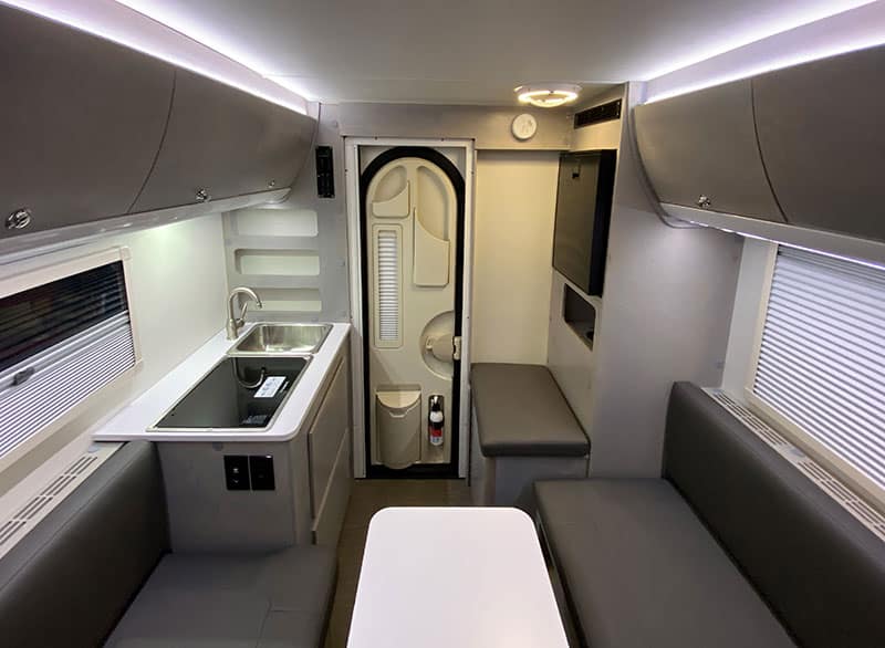 nuCamp rv interior overview from front to rear