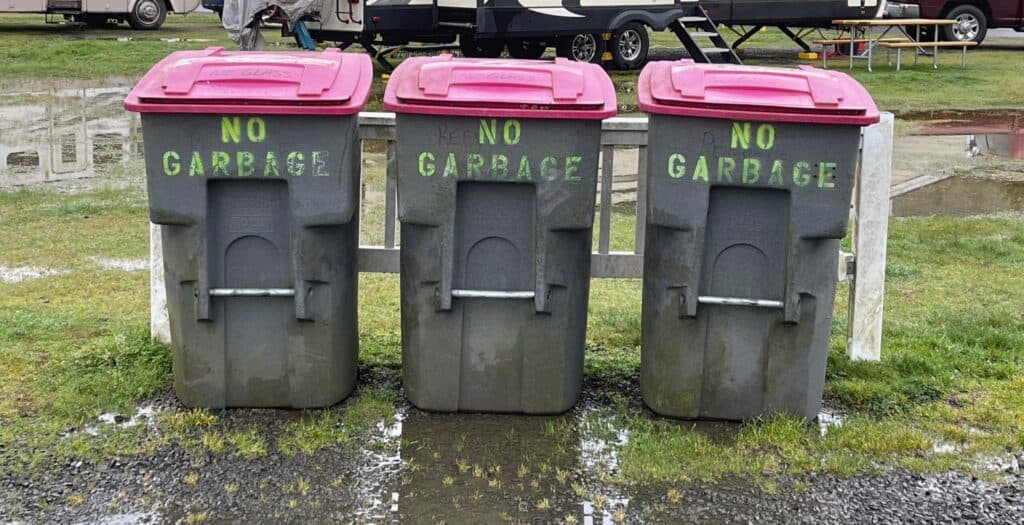 RV recycling bins