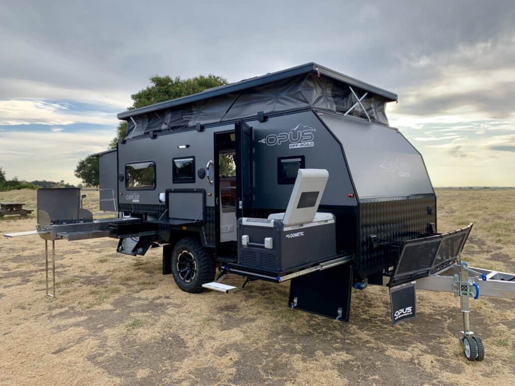 exterior features on Opus camper