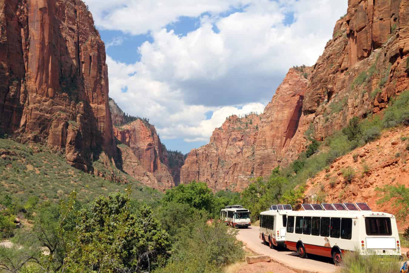 shuttle bus in Zion National Park