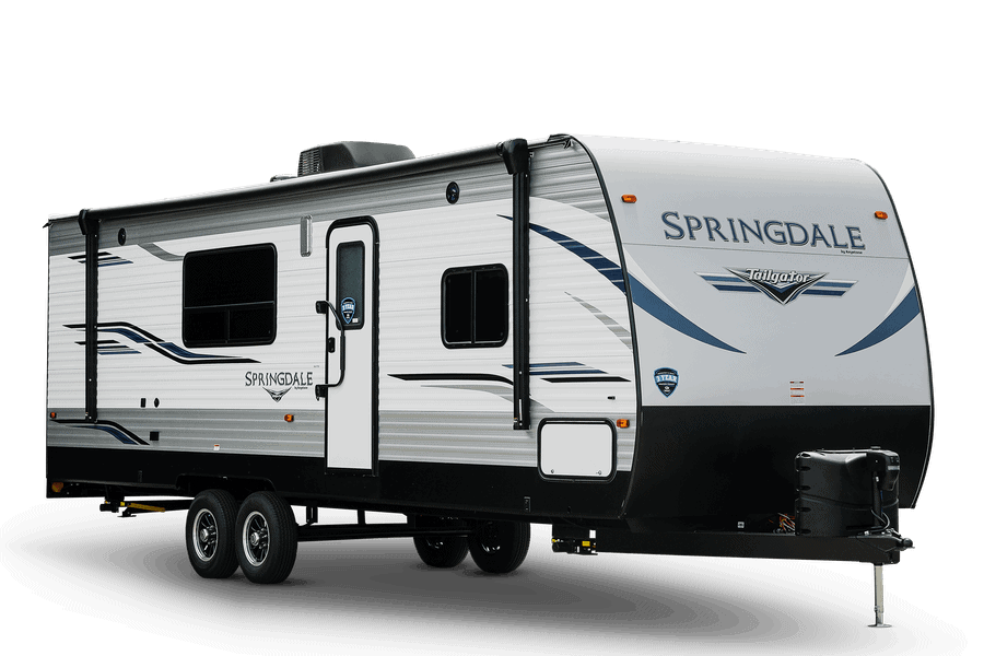 Springdale toy hauler stock image - one of the best cheap camper trailers