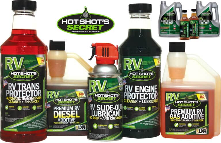 Line up RV maintenance additives by Hot Shot's Secret