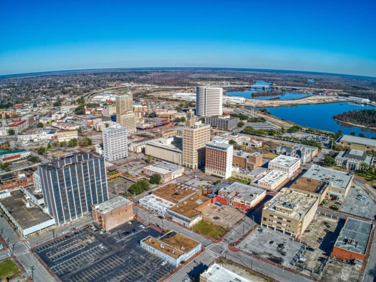 Aerial view of Beaumont Texas