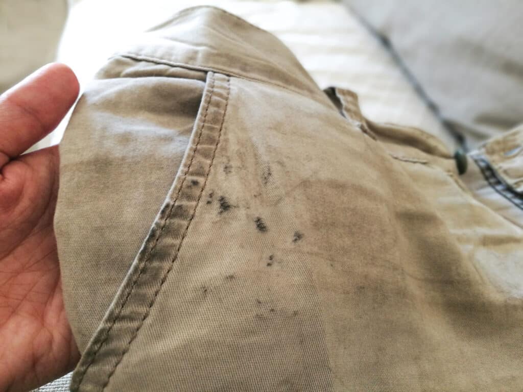get diesel stains and smells out of clothes