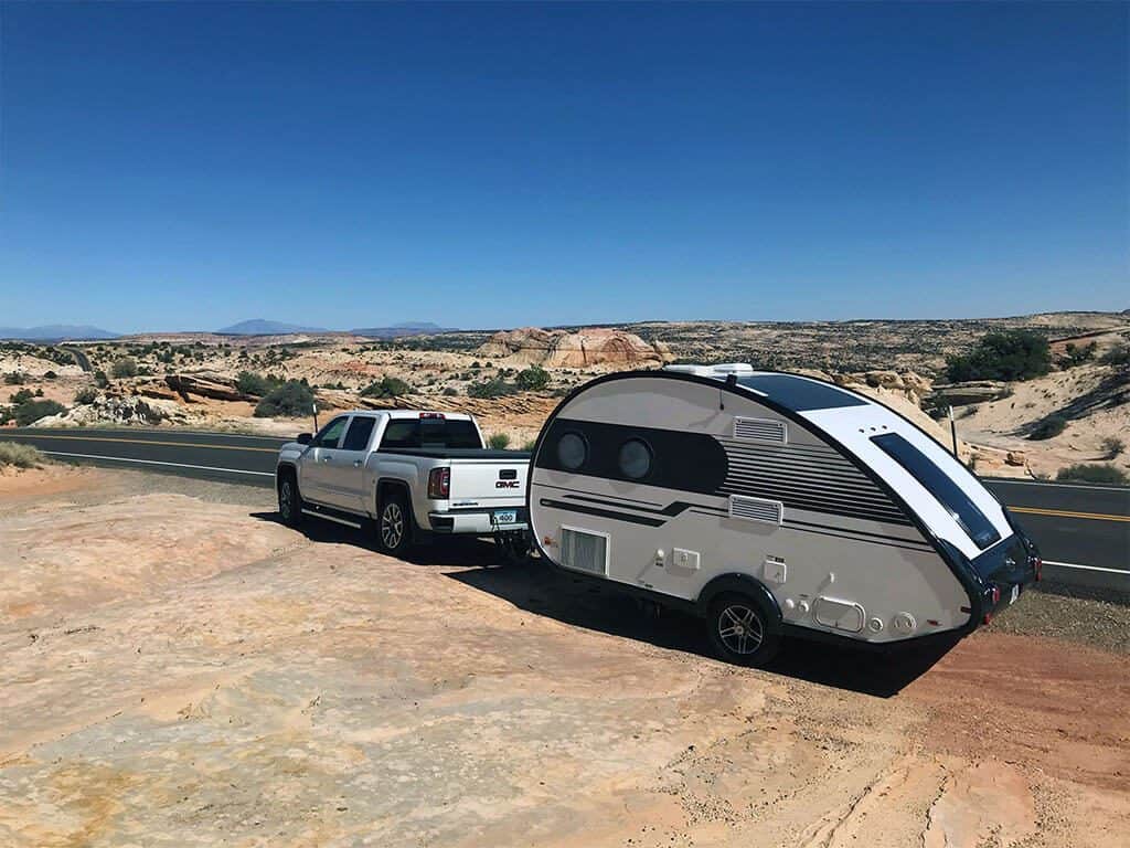 truck and nucamp RV, one of the best small pull behind campers