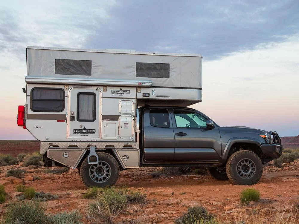 four wheel pickup truck campers in desert