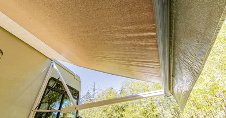 RV awning with RV awning clips
