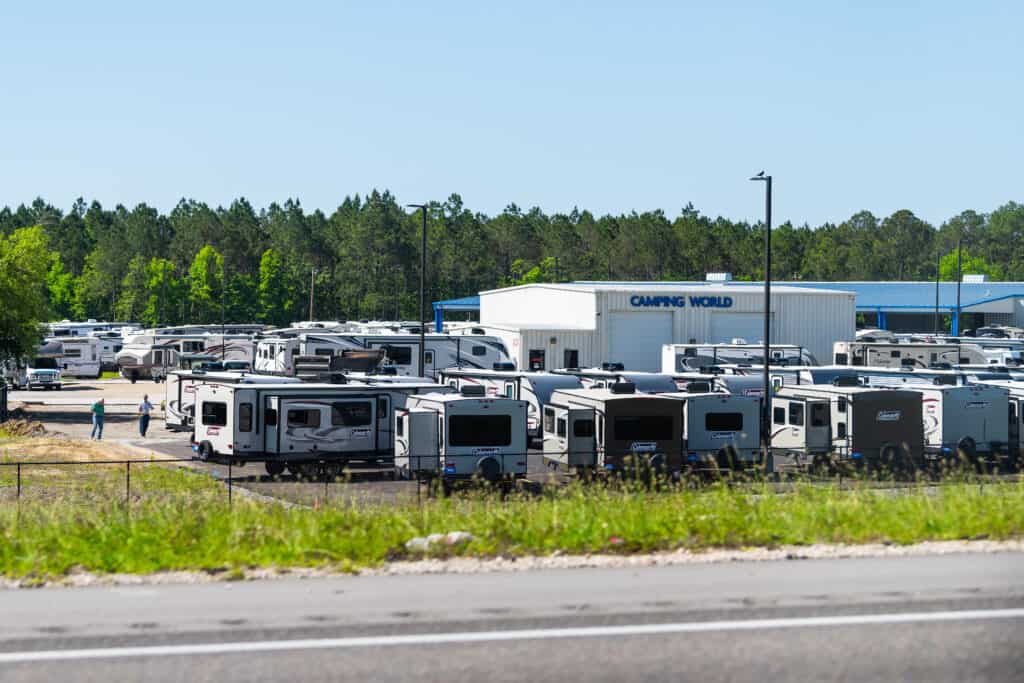 RVs in lot with zero down RV financing
