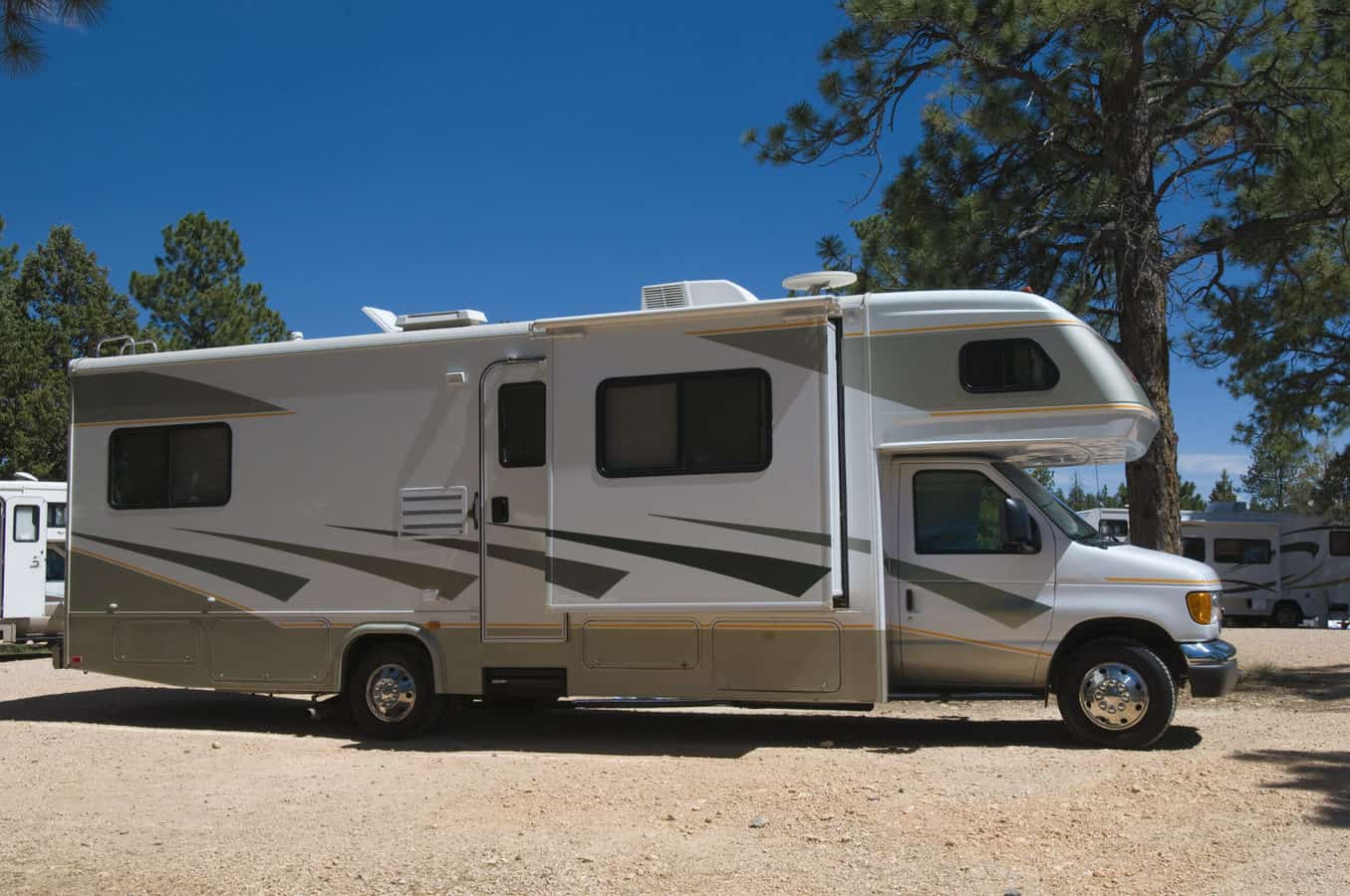 Class C motorhome in lot - feature image for Selling An RV Privately