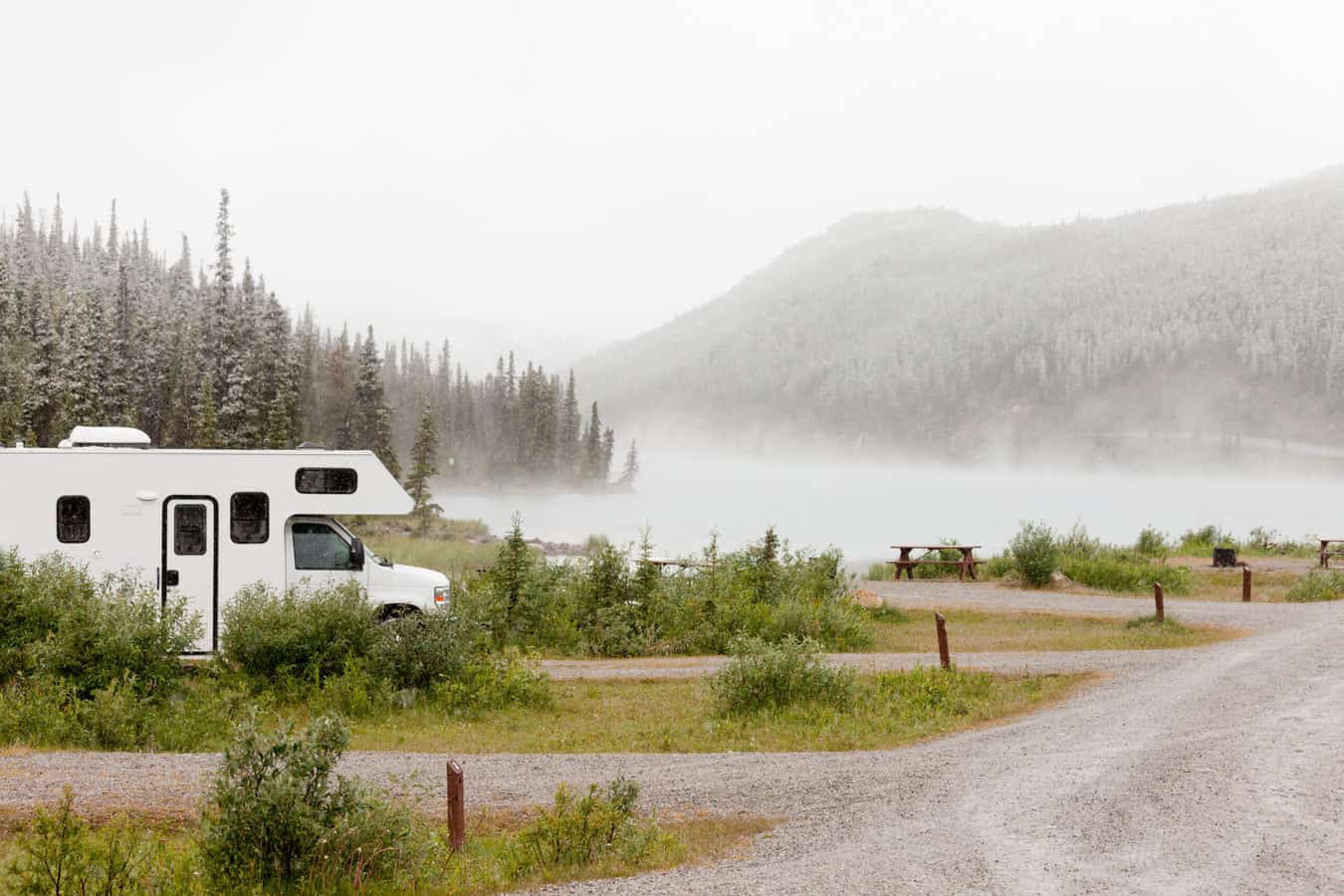 RV camping in Canada at campground
