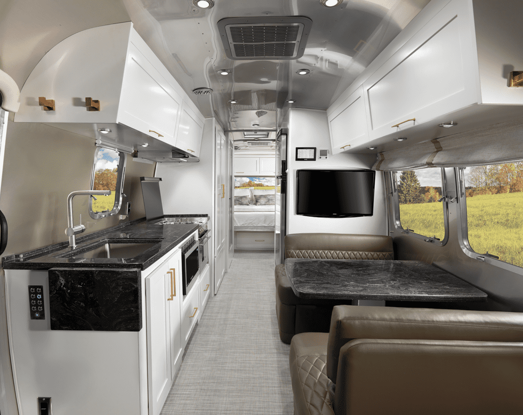 interior of Airstream travel trailers