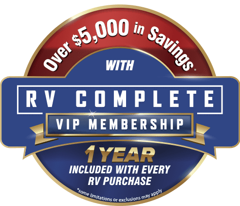 graphic of rv complete vip membership available at the hershey rv show.