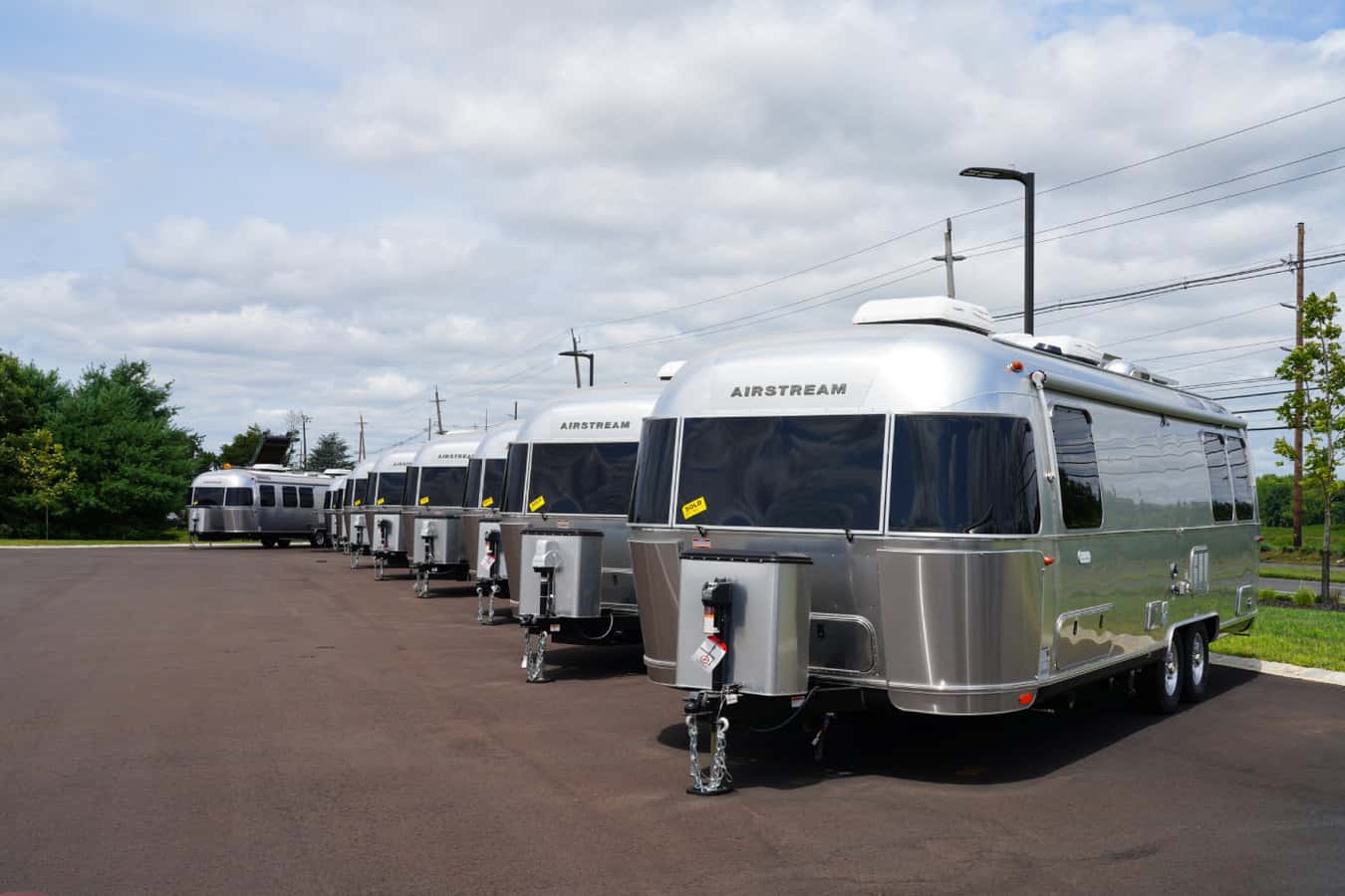Airstream lineup in lot