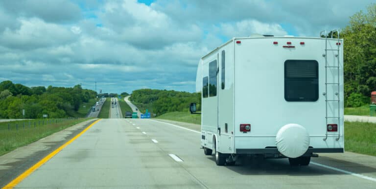 RV on the highway - feature image for driving on low tire pressure
