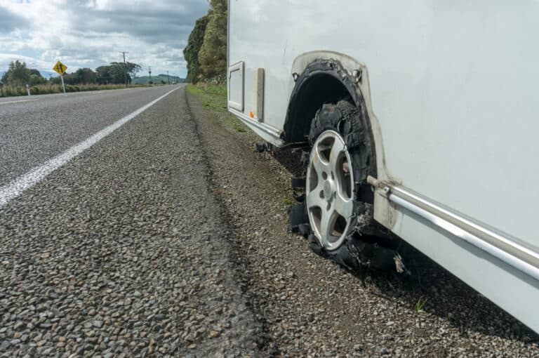 RV tire blowout - feature image for driving on a flat tire