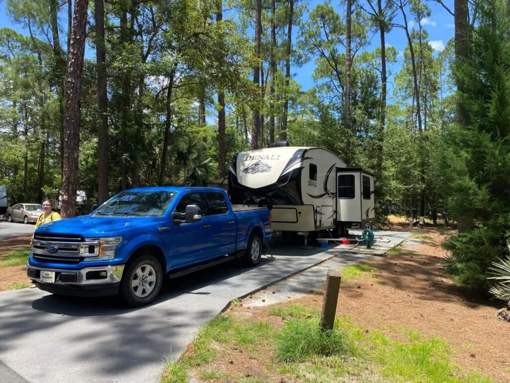 RV in campsite
