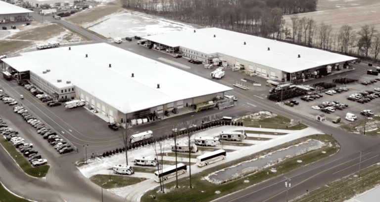 Aerial photo of the Grand Design RV factory