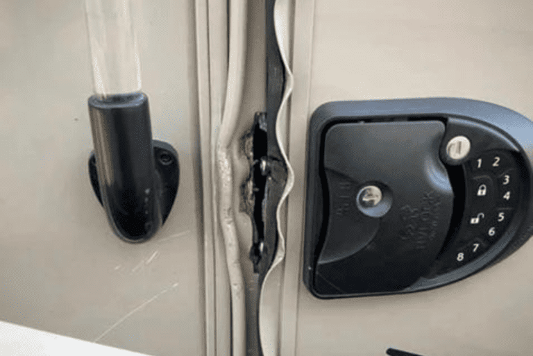 RV door with RV security systems