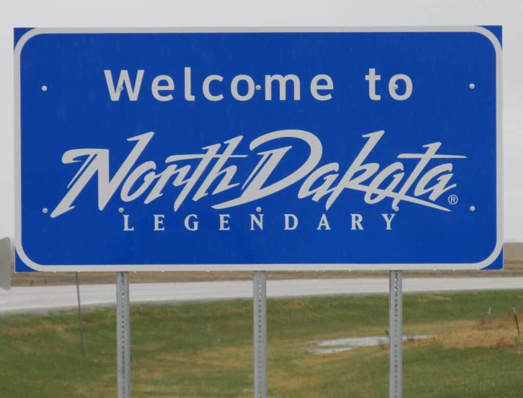 North Dakota welcome sign