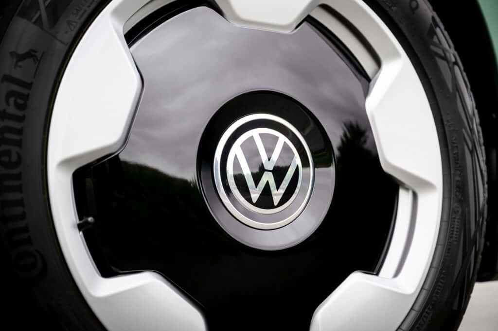 VW emblem on a tire