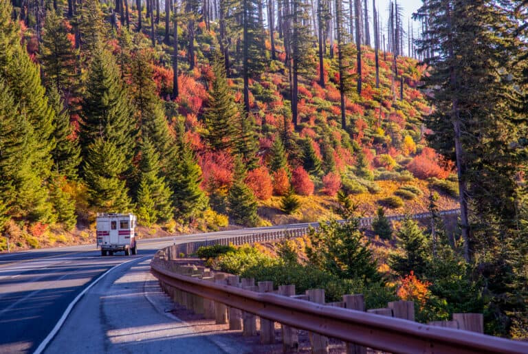 fall colors on highway