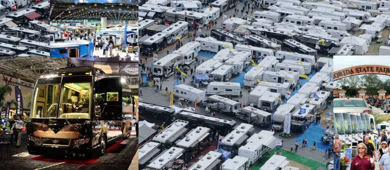 Collage of features at 2024 RV SuperShow