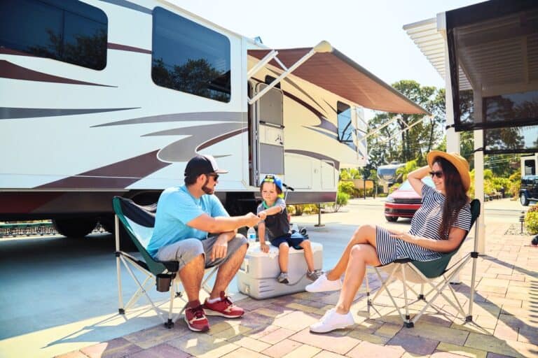Happy mother, father, and son, all knowing an extended RV warranty has them covered.